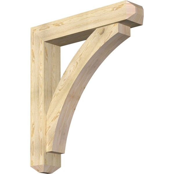 Ekena Millwork Thorton Craftsman Rough Sawn Bracket w/ Offset Brace, Douglas Fir, 8"W x 42"D x 48"H BKT0806X42X48THR04RDF - main